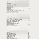 table of contents recipe book