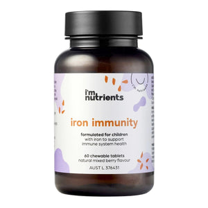 I'm Nutrients | Iron Immunity | 30 or 60 tablets Natural Mixed Berry Flavour